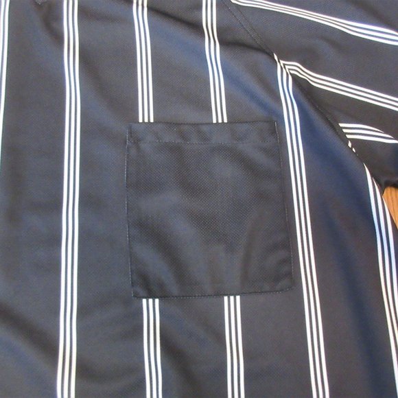 VTG ADIDAS REFEREE SHIRT BLACK & WHITE POLYESTER - Picture 2 of 5